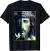 Jesus Christ Glitch Dove Crucifix Streetwear T-Shirt