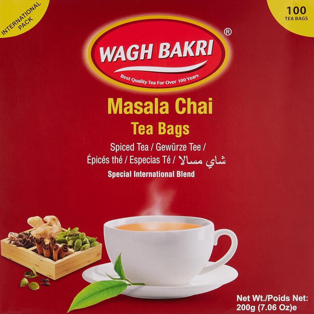 Wagh Bakri Masala Chai Tea Bags 200 G Pack Of 1 Aromatic Spiced Blend For Rich Flavorful Hot Beverage Enjoyment