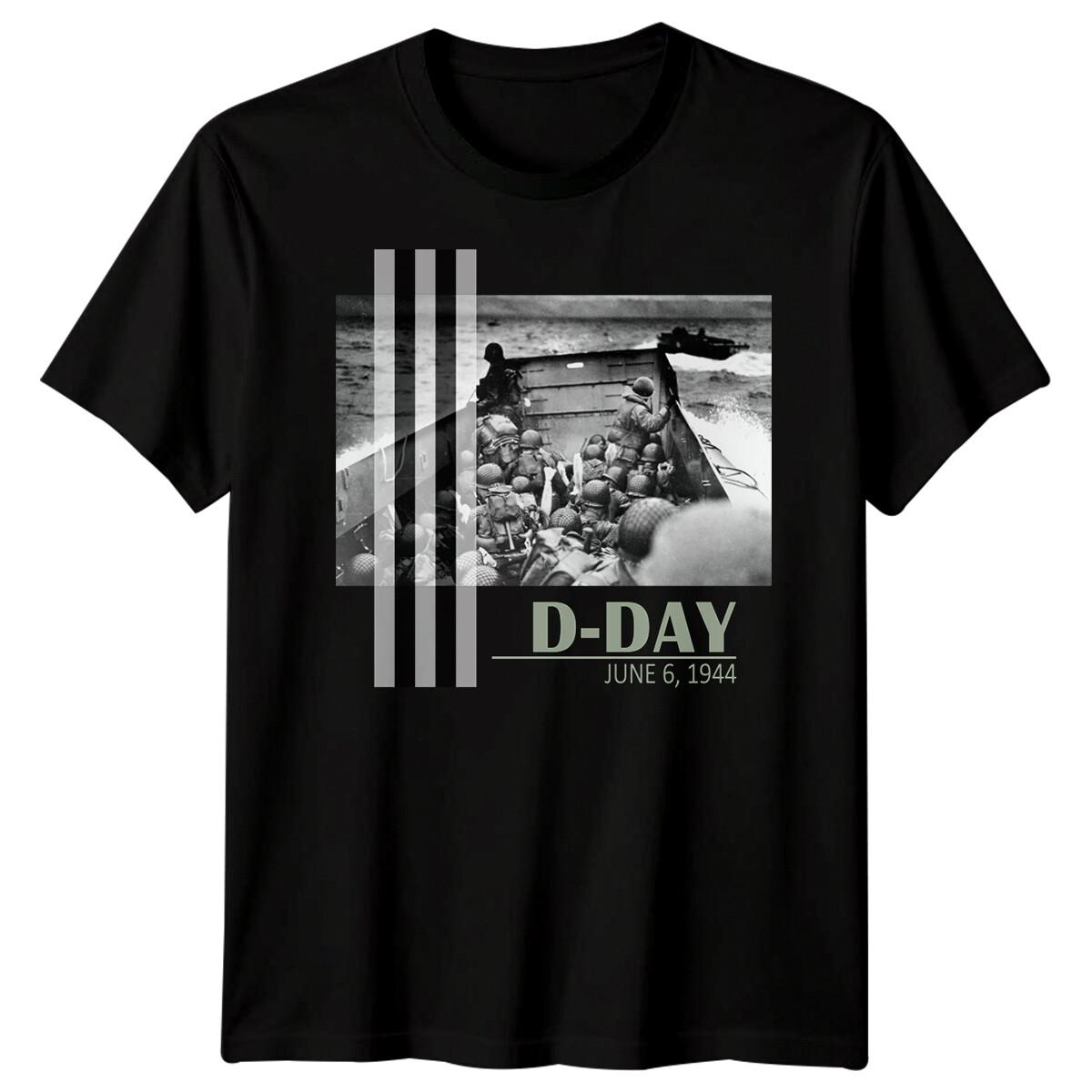 Футболка D-Day с изображением десантного катера, 1944 г., Вторая мировая война, Нормандия, Военная, #DD 2XL
