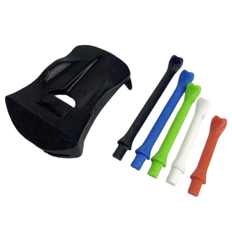

Golf Turf Base Holder with 5 Pre-Cut Simulator Tees Creative Golf Ball Spikes Stand Base Ball Tees Holder Enduring чорний