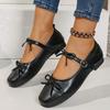 Fashion Square Toe Trend Shallow Butterfly-knot Ladies Casual Shoes Retro Women Shoes Spring New Thick Heel Women Mary Jane Shoes