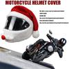 Casque de Moto Chapeau de Noël Extérieur Drôle Père Noël Housse Peluche pour Casque de Moto