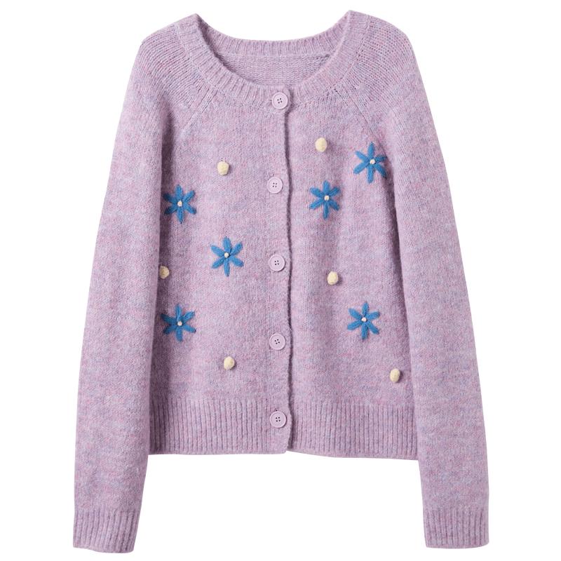 Sancai Winter Hand-Crocheted Knit Cardigan