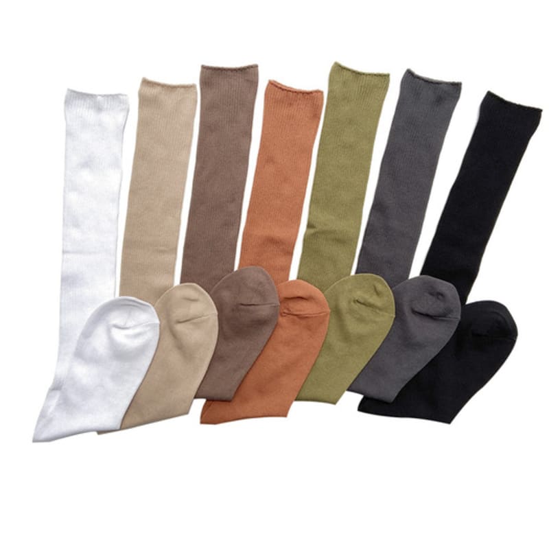 biarritz socks [3SET] Four seasons shirring loader knee socks 7 colors