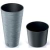 Round Pot Furu Slim DFRH250, 25x48cm, Color Concrete