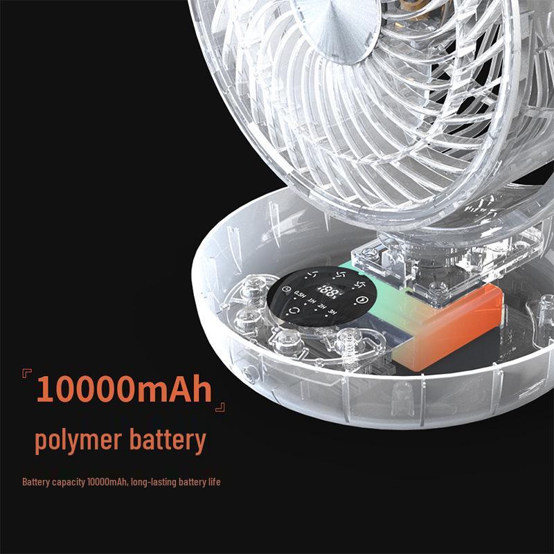 New Mini Oscillating Desk Fan: USB Rechargeable with Remote Control