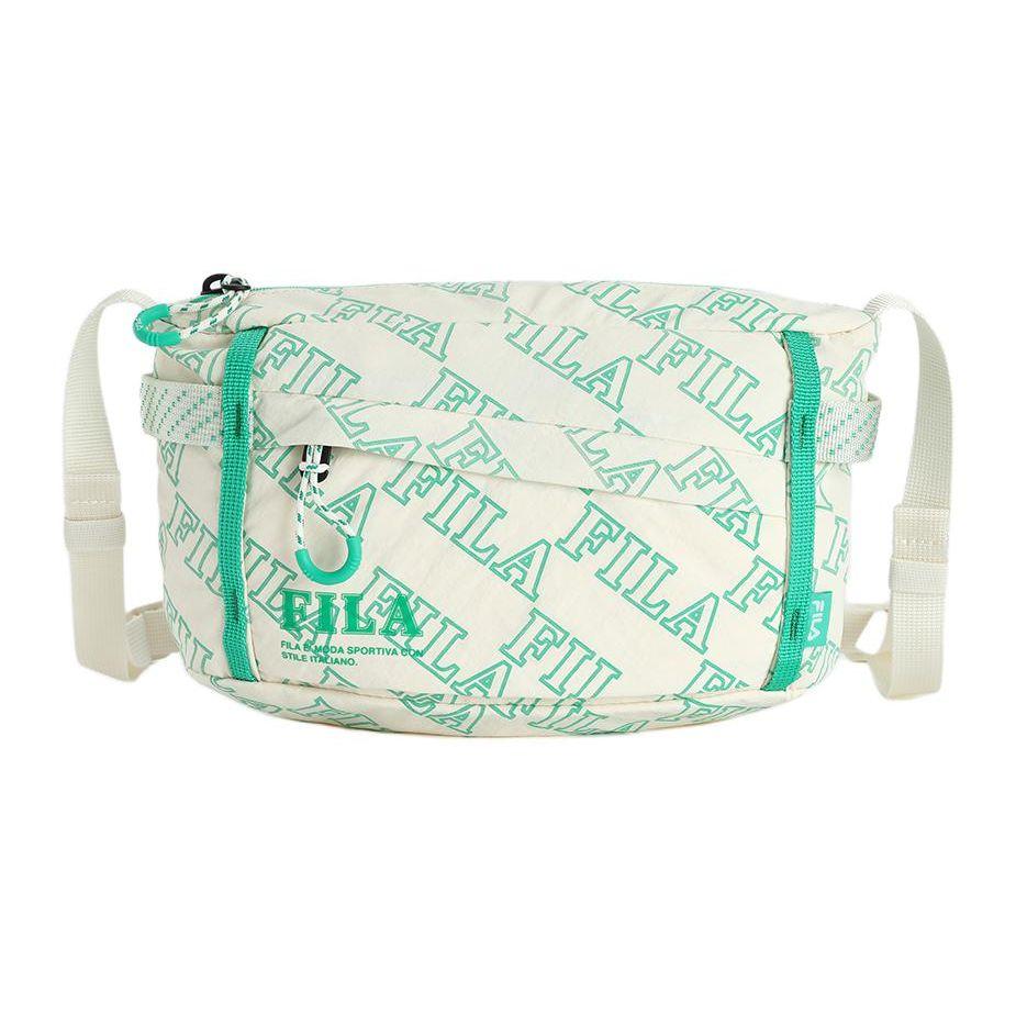 FILA All Over Logo Fashion Casual Fabric Shoulder Crossbody Bag Unisex bags F13U419132FWT Cloud White