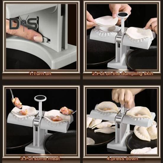 Dumpling Maker Hand Press Rustproof Non Stick Labor Saving Reusable Baking Accessories Plastic Double Head Ravioli Mold