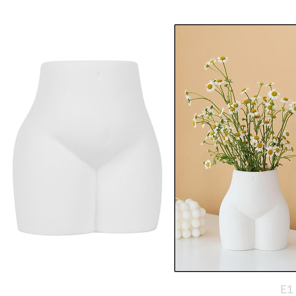 Ceramic Flower Vase, White Modern Human Body Vase Statue Decor, Creative Pot Sculpture, Decoration
