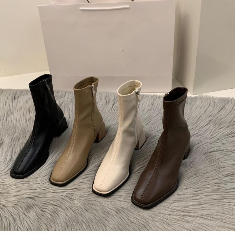 High-end Shoes, High Heels, Ankle Boots, Fleece New Boots, Women's Boots