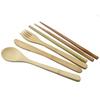 Umweltfreundliches Holz-Geschirr-Set, tragbares Reisegeschirr-Set, Bambus-Besteck-Set, Holz-Outdoor-Utensilien mit Beutel