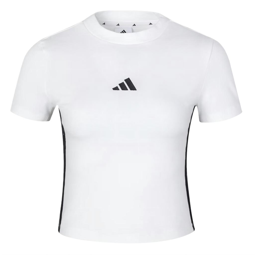 Adidas Comfortable Skin-Friendly Soft Versatile Short Sleeve T-Shirt Women Tops White JY8571