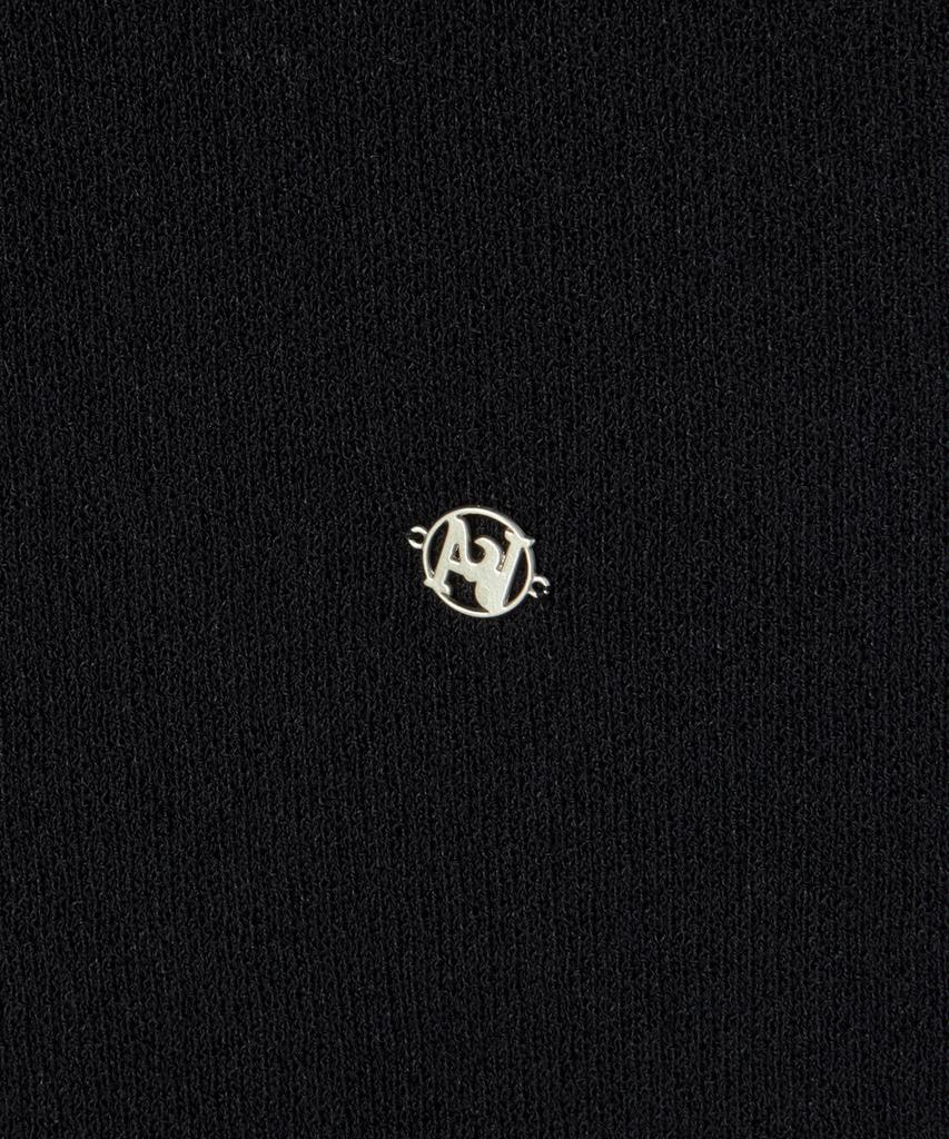 BEYOND CLOSET [Collection Line] Weaving Collar Detail Cotton Knit Black