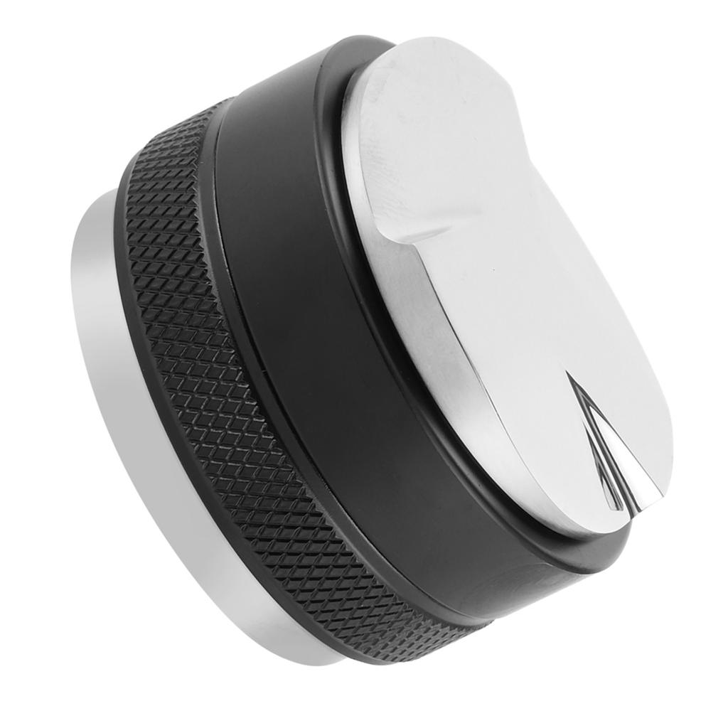 Dual Head Coffee Distributor Leveler Tool Adjustable Coffee Powder Tamper with 3 Angled Slopes Flat BaseBlack 58mm