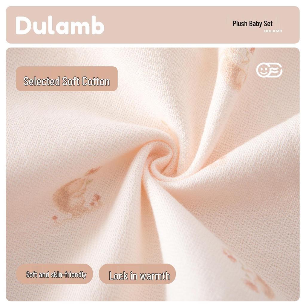 Little Lamb 95% Cotton Newborn Pajama Set for Girls - All Cotton Autumn Clothes & Pants (0-6 Months)
