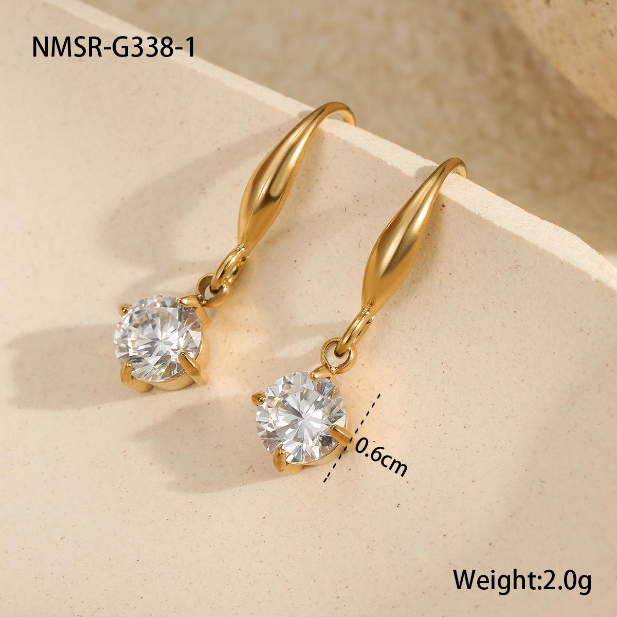 GEMCHIC Women s Cubic Zirconia Stainless Steel Hoop Earrings Geometric Luxury Fashion Ear Jewelry