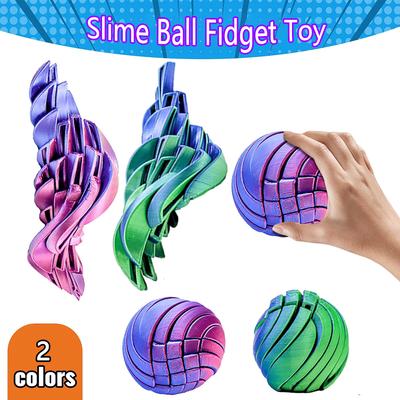 Creative Slime Ball Fidget Toy Printed Twistsphere Gear Liquid Flow With Rotating Design Anxiety Relief Toys 3D Round Sensory Compression Bouncy