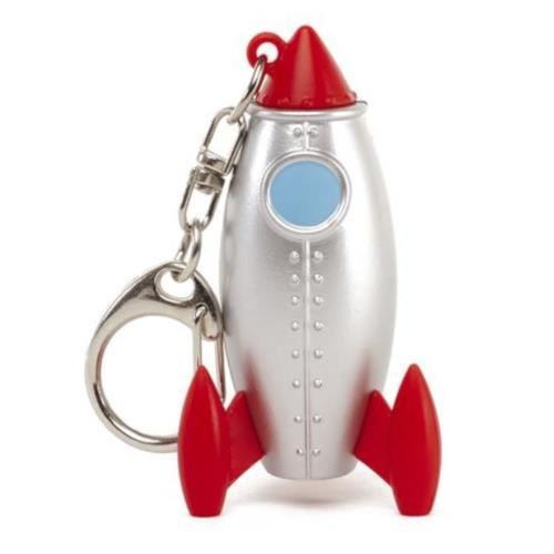 Nyckelring - KIKKERLAND - Raket - 2,8 x 5,8 cm - Låter - Ger ljus