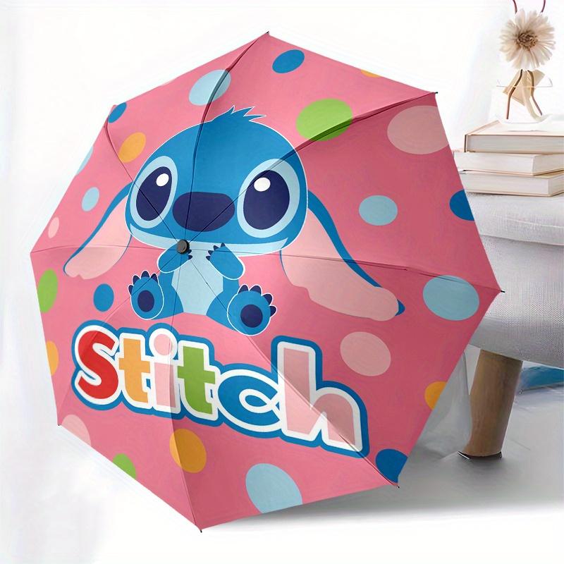 Stitch, Cartoon Automatic Opening and Closing Umbrella - 8 Ribs Portable Folding Umbrella with Plastic Handle, Suitable for Leisure and Hall