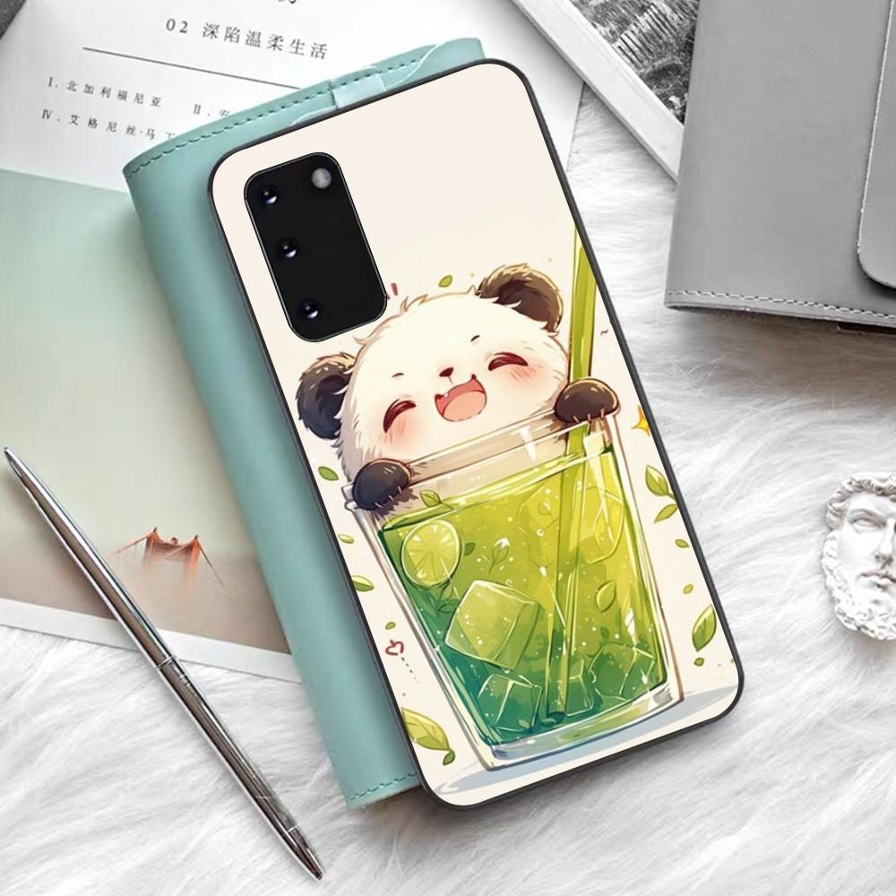Cartoon Lovely Panda Phone Case Silicone PC+TPU For Samsung S10 20 30 22 23 24 Plus Lite Ultra Cover