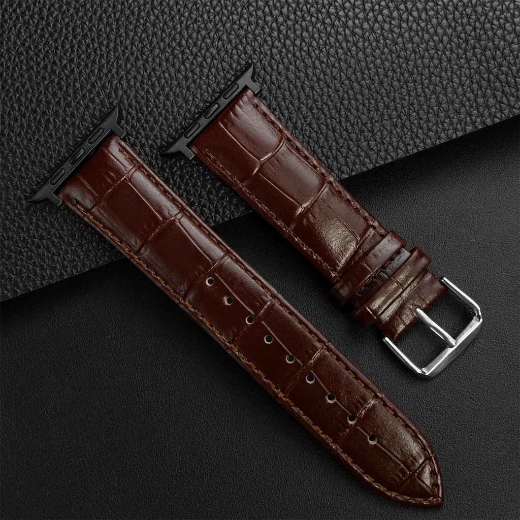 Leather Band Strap for Apple Watch Band Ultra 2 49mm 10 9 8 7 46 45 41mm High Quality for IWatch Series 6 SE 5 4 44 40mm Correa