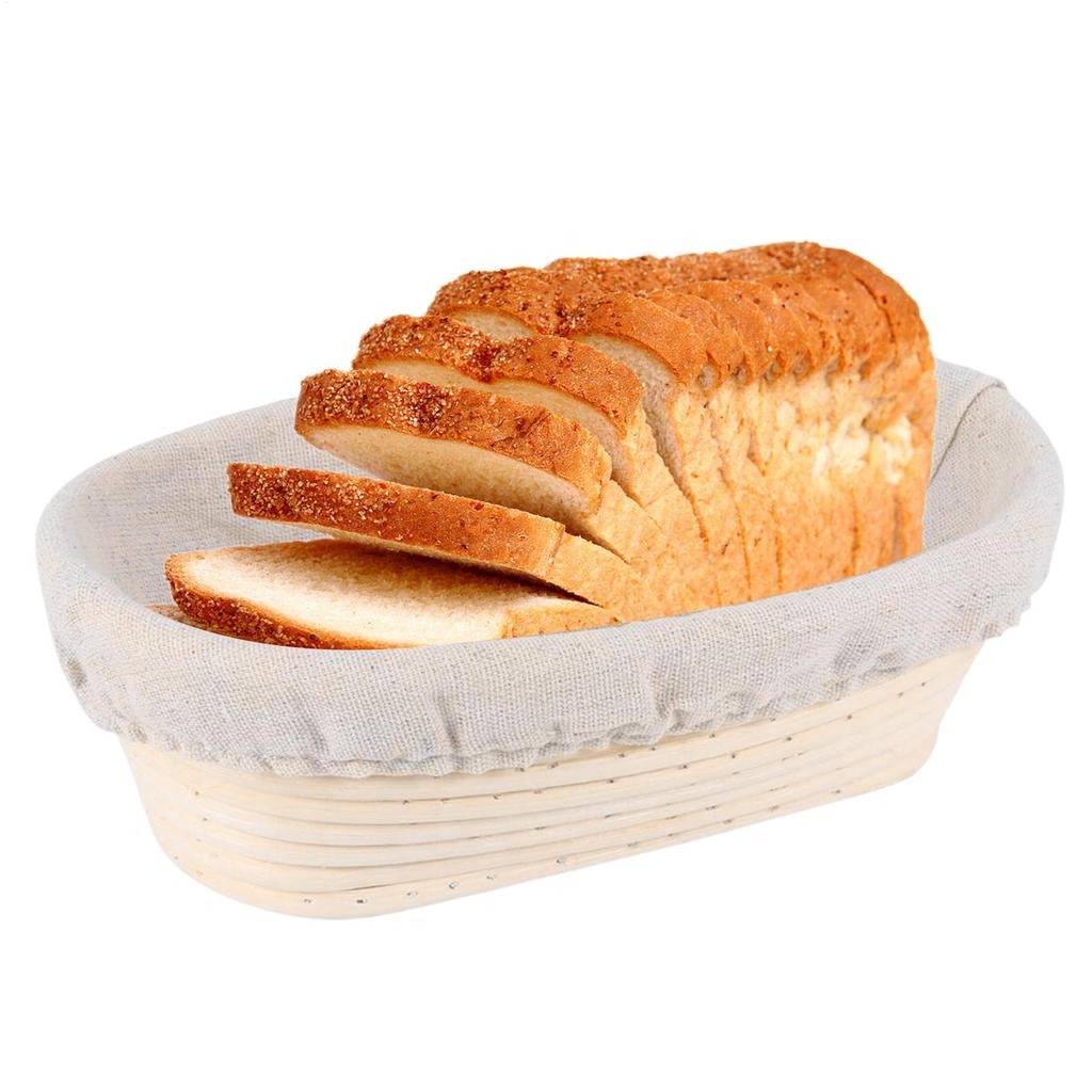 Rattan Bread Proofing Basket Bread Basket Baking Dough Bowl Oval Bread Proofing Handmade Rattan Basket and Liners for Baking