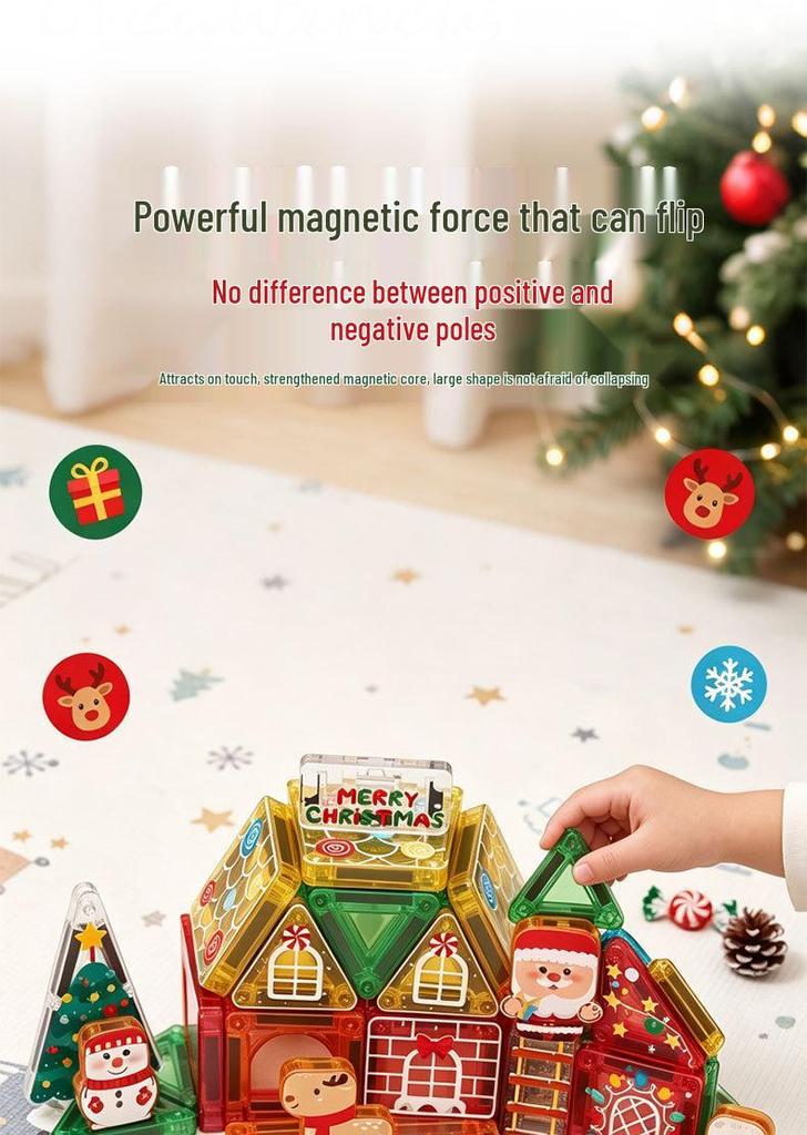 Portable Magnetic Tile Set: Travel-Friendly Educational Toy for Building and Creativity - Christmas Gift