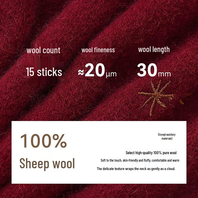 ELLE 100% Wool Embroidered Gift Box Scarf