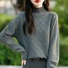 Pure Cotton Thickened Half Turtleneck Sweater for Women In Autumn and Winter New Loose and Versatile Base Shirt Warm Pullover Sweater