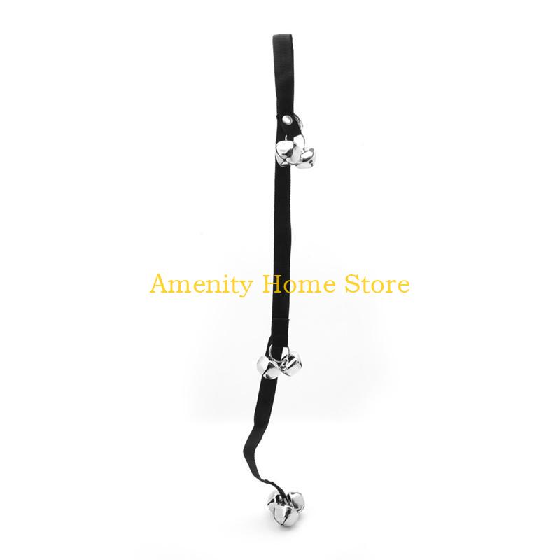 

F26C Pet Dog Training Doorbell for Puppy Potty Training Adjustable Dog Potty Rope Snaps Buckles Adjustable Dog DoorBells чёрный