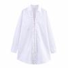 Kaslead New Arrival Women's Clothing Fashion Style Fashion Pure Color Minimalist Drawstring Lace Lapel Long Sleeve Shirt