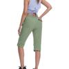 Women Outdoor Hiking Pants Quick Dry Lightweight Capris with Adjustable Waist and Zipper Pockets for Running Fitness Sports
