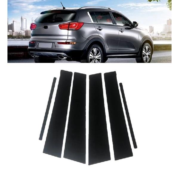 6Pcs Car Door Window Pillar Posts Trim Covers Sticker For KIA Sportage R 2011 2012 2013 2014 2015 2016 2017 2018