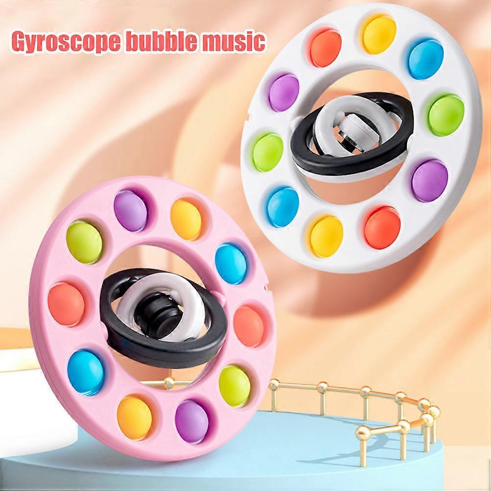 3D Flip Push Metal Looking Gyroscope Bubble Toys Stress Relief Sensory Toy Party Favor for Kids