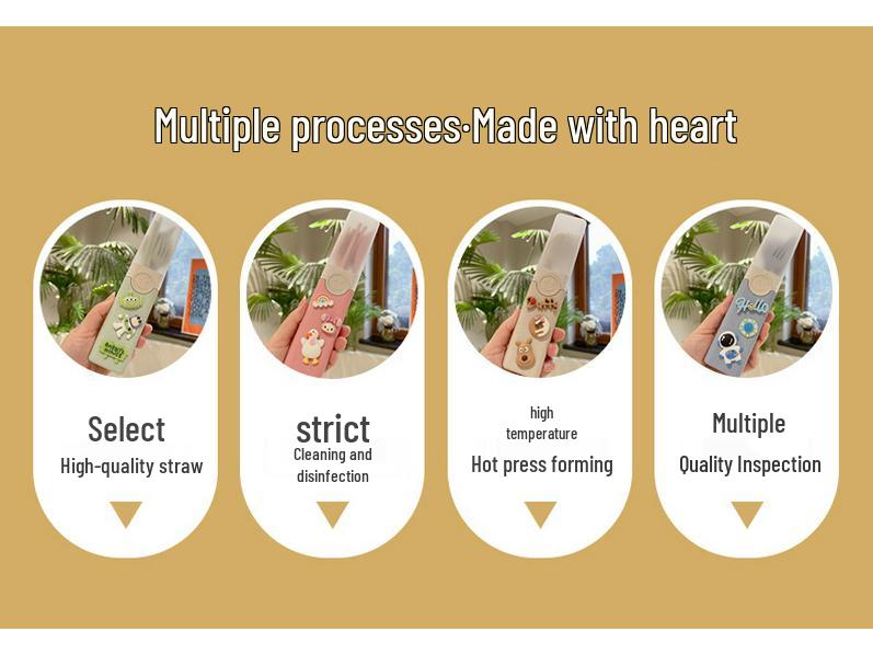 Sanrio Eco-Friendly Portable Wheat Straw Cutlery Set (Chopsticks, Spoon, Fork) with Box