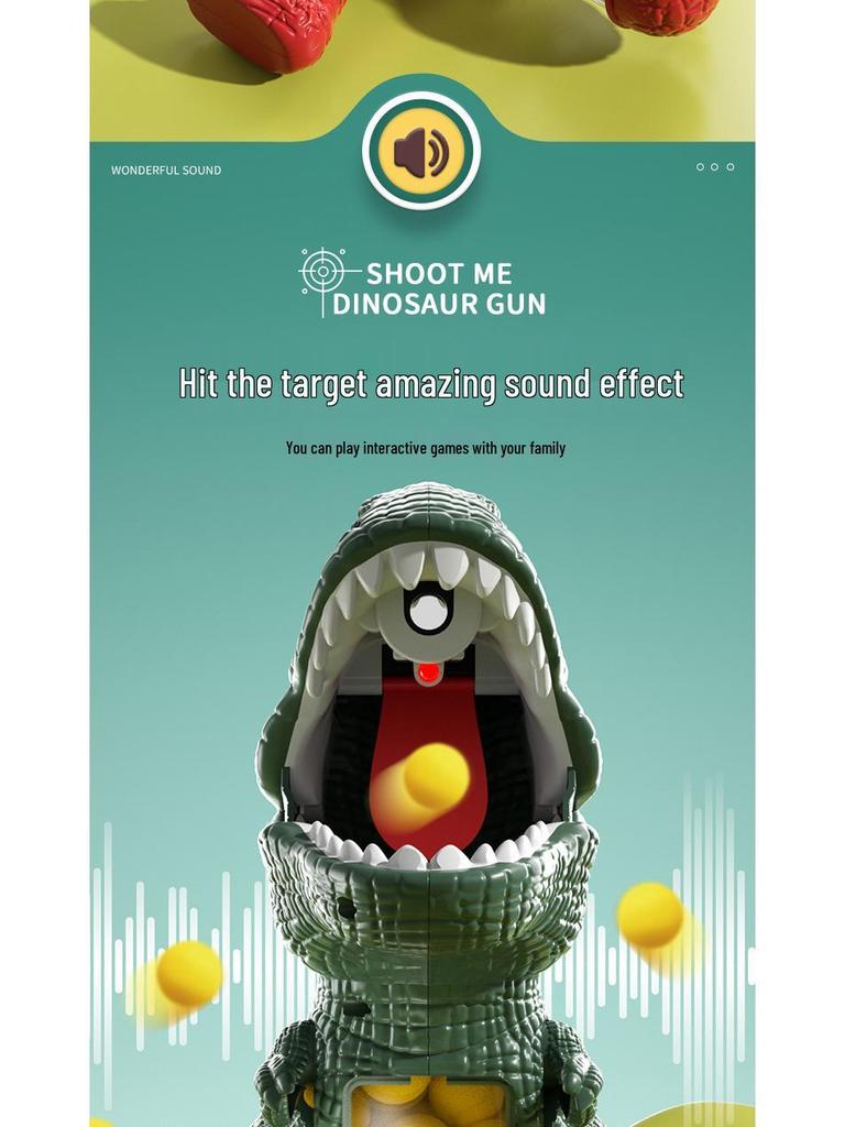 Children's Dino Soft Bullet Toy Gun with Lights & Spray for Interactive Battle Games