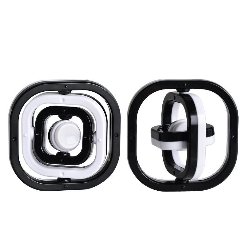 3D Black & White Fidget Spinner: Creative Stress Relief Flip Toy with Cross Universal Joint Technology
