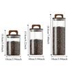 Wood Handle Glass Storage Jar Wood Lid Airtight Container Vacuum Sealed Jar  Coffee Bean Storage