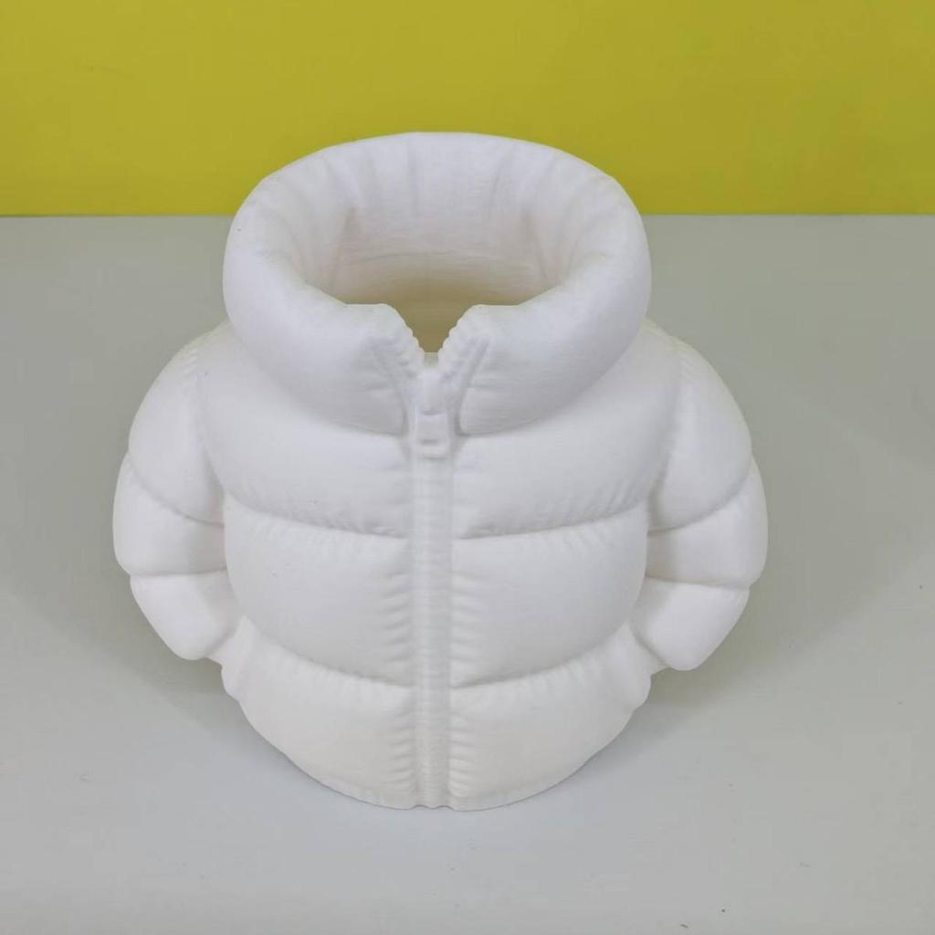 3D Printed Down Jacket Pen Holder: Creative Abstract Desktop Ornament for Student Stationery and Classroom Gifts