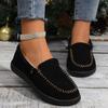 Shoes for Women 2024 Slip-on Women's Flats Fashion Solid Casual Flat Round Toe Light Loafers Women's Fleece Shoes Zapatos Mujer