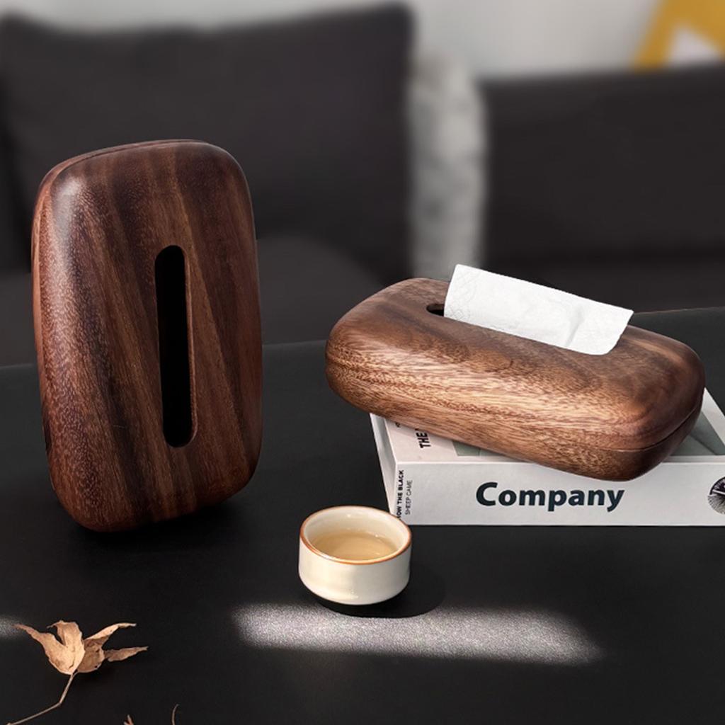 Paper Towel Holder Walnuts Tissue Box Cover for Desk and Bathroom Decoration Elegant Napkin Dispenser