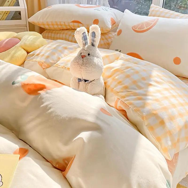 Floral Bed Duvet Covers Pastoral Four Seasons Polyester Quilt Cover King Queen Size Bedroom Bedding Luxury Home Textile Cozy