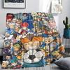 1Pc Inazuma Eleven Soccer Print Flannel Blanket, High Quality Comfortable for All Seasons, Home Decor, Warmth and Comfort, Perfect for Christmas Gifts