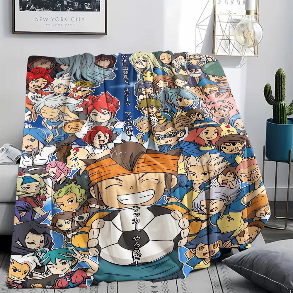 1Pc Inazuma Eleven Soccer Print Flannel Blanket, High Quality Comfortable for All Seasons, Home Decor, Warmth and Comfort, Perfect for Christmas Gifts