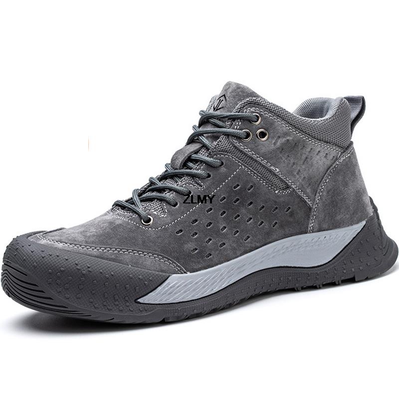 

Высокие мужские защитные ботинки, резиновые противоударные, антиножевые рабочие защитные ботинки, новая замшевая рабочая обувь, мужские кроссовки с защитой от искр 44