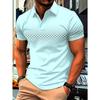 New Men Clothes Summer Short Sleeve 3D Digital Plrint Lapel Golf Polo Shirt Men Casual Tops Polo
