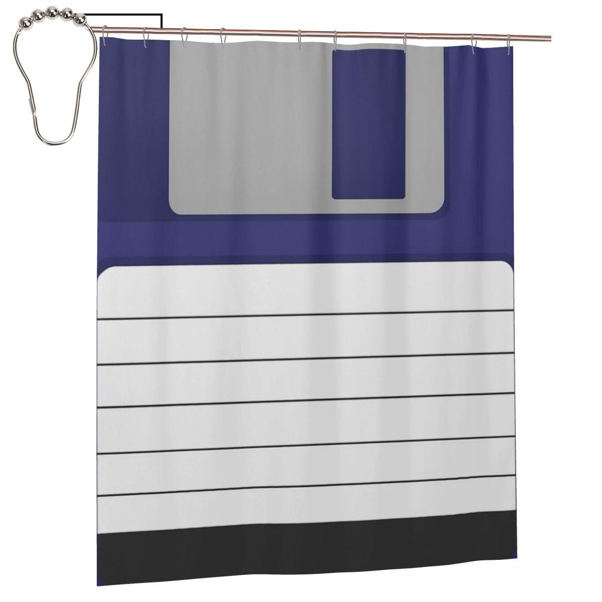 

Never Forget -Floppy Disk Cassette Vhs Tape Shower Curtain Bathroom Polyester Waterproof Bath Curtains With Hooks W60H190(CM)-1 Pcs