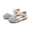 Summer Girls Shoes Bead Mary Janes Flats Fling Princess Shoes Baby Dance Shoes Kids Sandals Children Wedding Shoes Gold