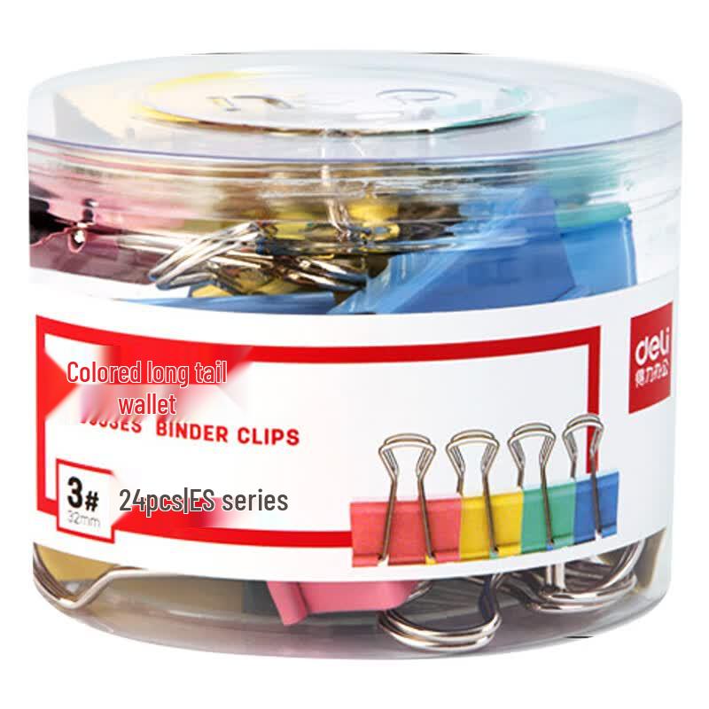 Deli 8553ES Colored Long Tail Clips