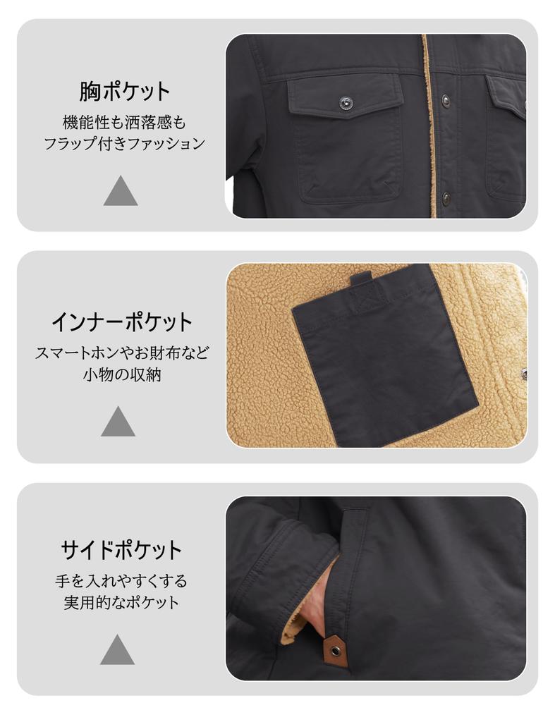 KEFITEVD Large Cold Weather Solid Military Mod Dark Size 3XL Men's Fleece-Lined Jacket, Size, Workwear, Outerwear, Color, Fold-Over Collar, Style,